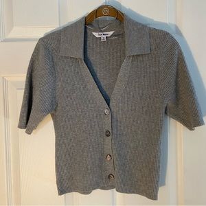Grey steven madden cotton knit top - small